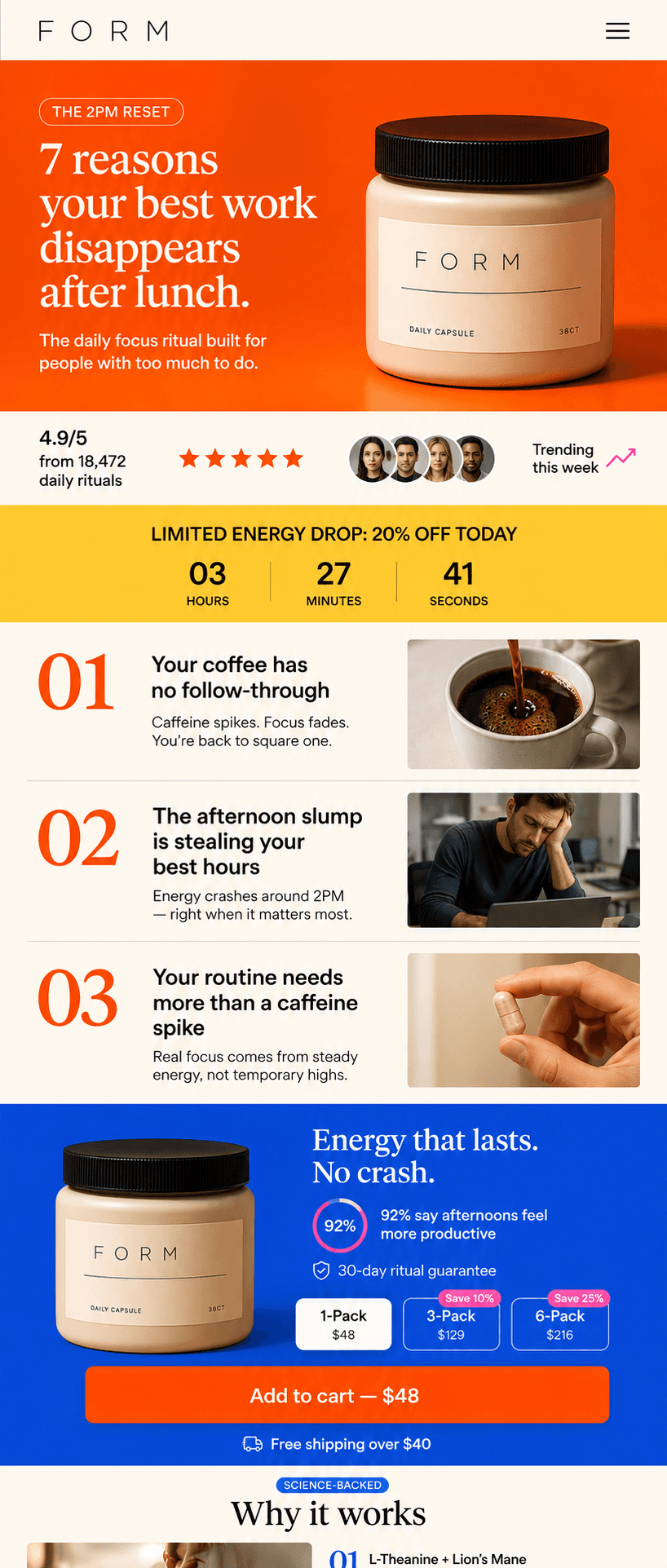 Illustrative campaign-matched Form mobile listicle landing page