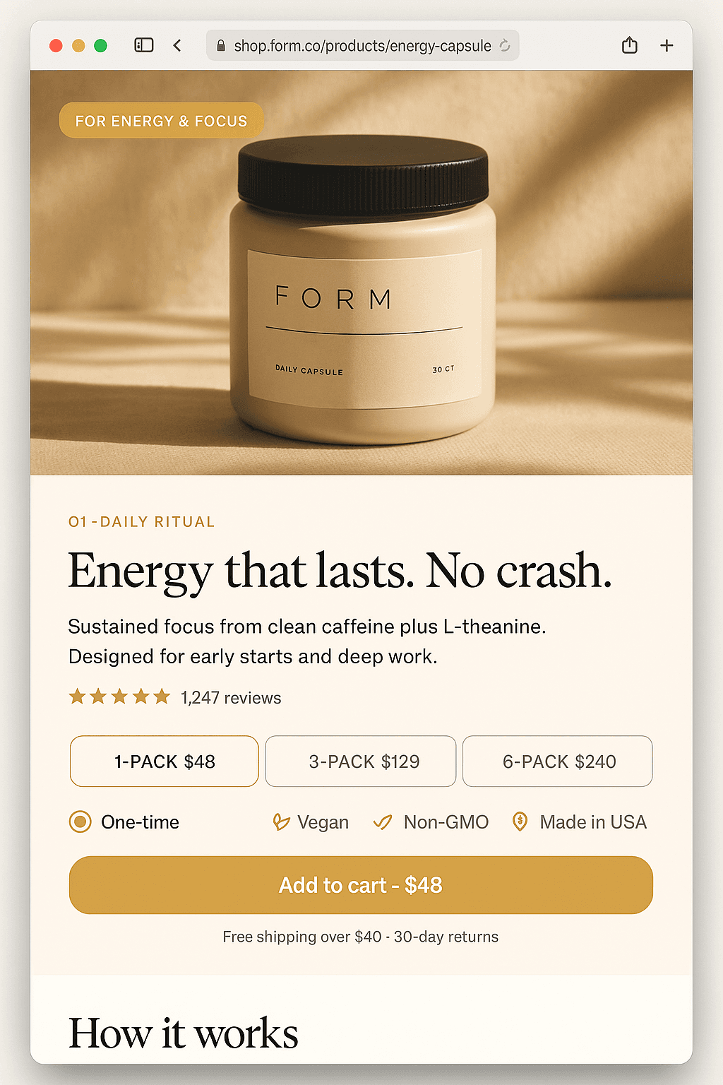 Energy persona personalized PDP