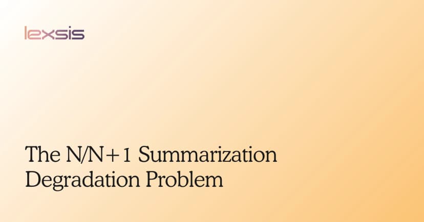 The N/N+1 Summarization Degradation Problem