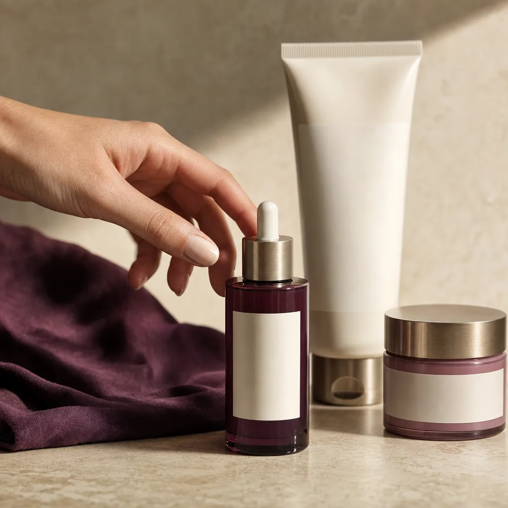 Fictional skincare serum and moisturizer