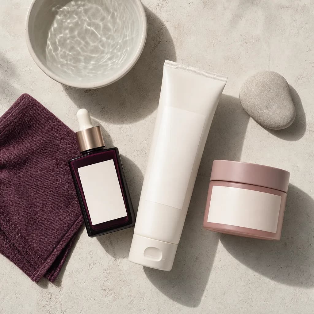 Fictional skincare routine products