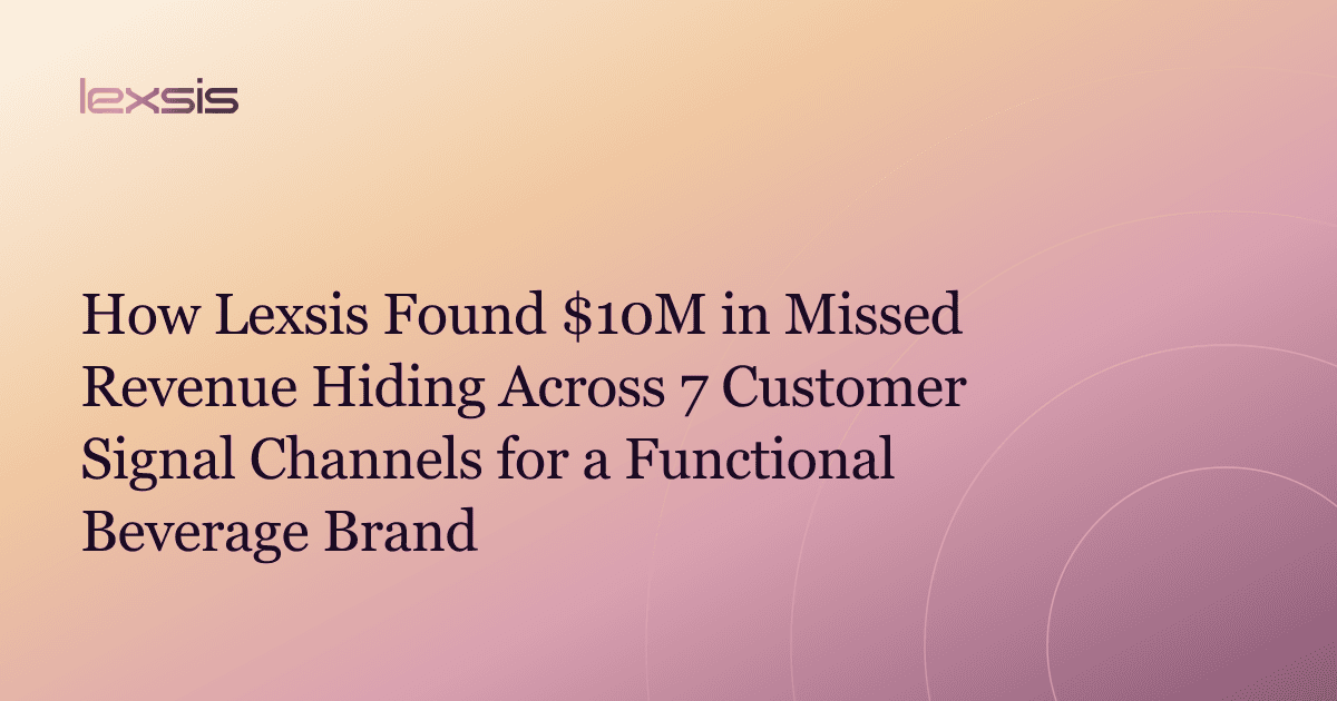 How Lexsis Found $10M in Missed Revenue Hiding Across 7 Customer Signal Channels for a Functional Beverage Brand